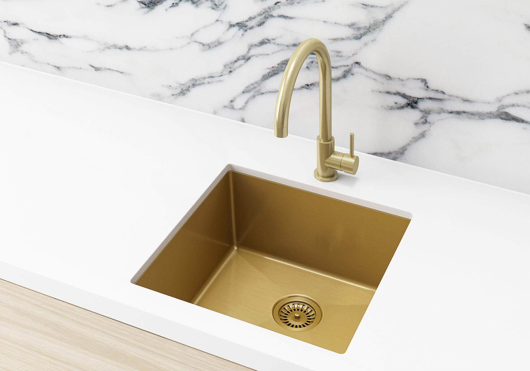 brushed gold kitchen sink
