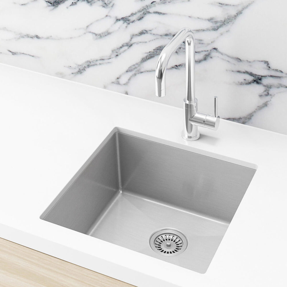 Single Bowl PVD Kitchen Sink in Brushed Nickel 450x450x200mm